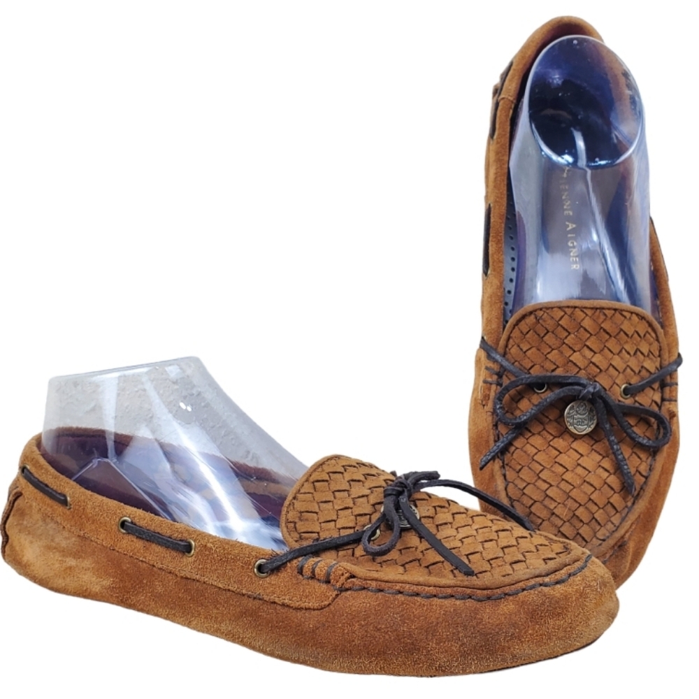 Etienne Aigner Men's Light Brown Caramel Suede Loafers Size 10 Medium
